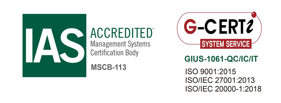 ISO 9001:2015 & <br/>  ISO/IEC 20000-1:2018 & <br/> ISO/IEC 27001:2013 Image